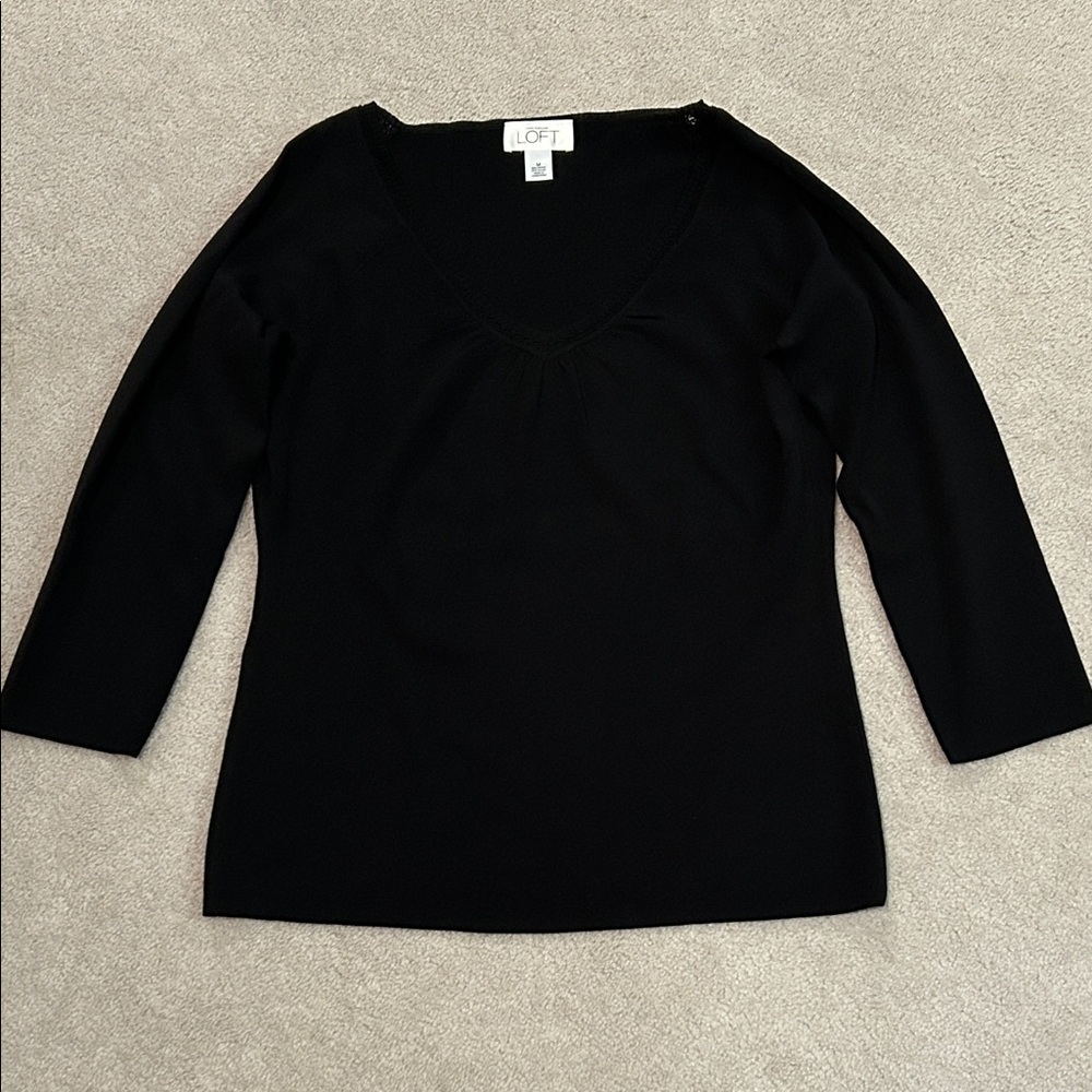 Ann Taylor LOFT Classic Black Knit Top